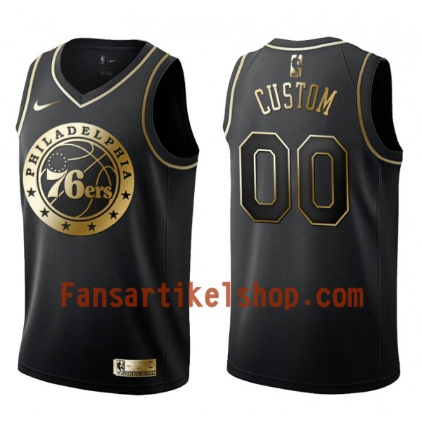 NBA Philadelphia 76ers Trikot Benutzerdefinierte Nike Schwarz Golden Edition Swingman - Herren NBA Philadelphia 76ers Trikot Benutzerdefinierte Nike Schwarz Golden Edition Swingman - Herren